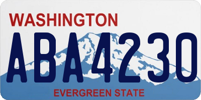 WA license plate ABA4230