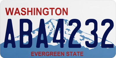 WA license plate ABA4232