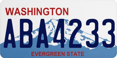 WA license plate ABA4233