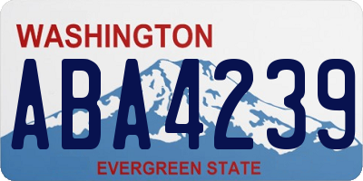 WA license plate ABA4239