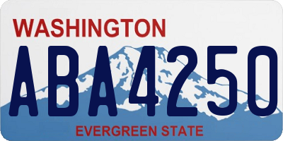 WA license plate ABA4250