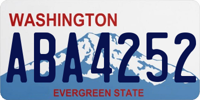 WA license plate ABA4252