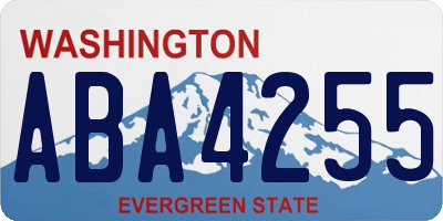 WA license plate ABA4255