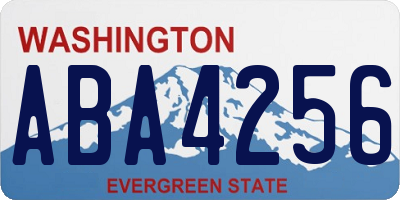 WA license plate ABA4256