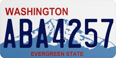 WA license plate ABA4257
