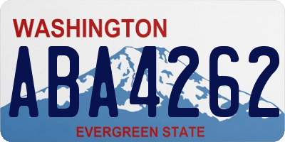 WA license plate ABA4262