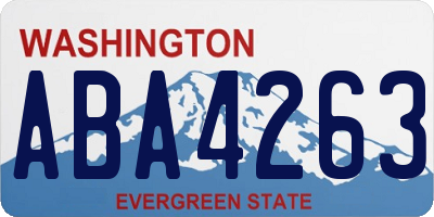 WA license plate ABA4263