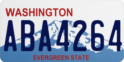 WA license plate ABA4264