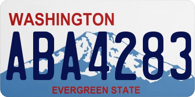 WA license plate ABA4283