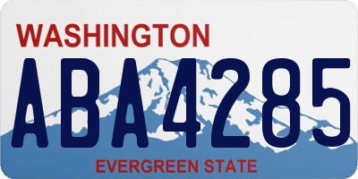WA license plate ABA4285