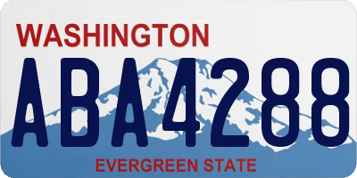WA license plate ABA4288