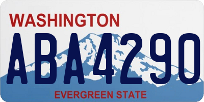 WA license plate ABA4290