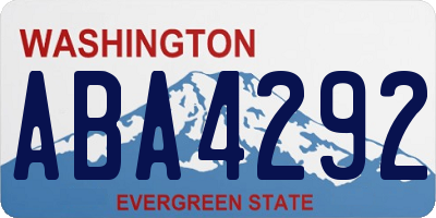 WA license plate ABA4292