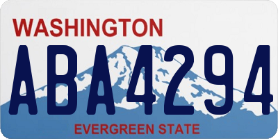 WA license plate ABA4294