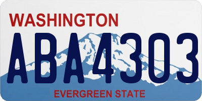 WA license plate ABA4303