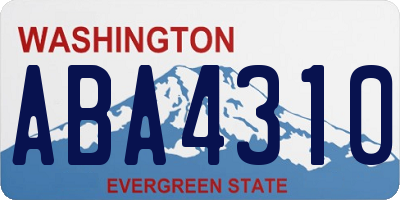 WA license plate ABA4310