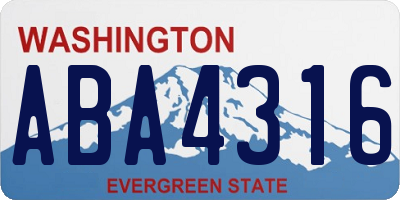 WA license plate ABA4316