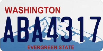 WA license plate ABA4317