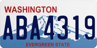 WA license plate ABA4319