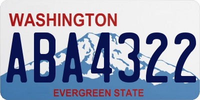 WA license plate ABA4322
