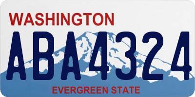 WA license plate ABA4324
