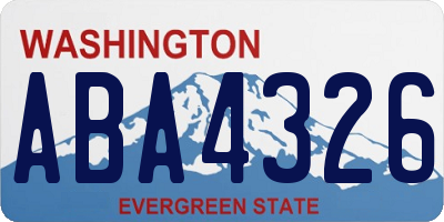 WA license plate ABA4326