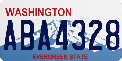 WA license plate ABA4328