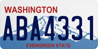 WA license plate ABA4331
