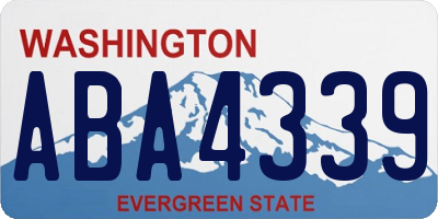 WA license plate ABA4339