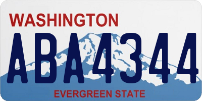 WA license plate ABA4344