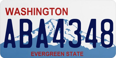 WA license plate ABA4348