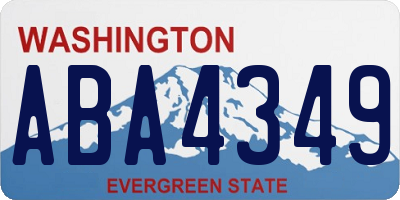 WA license plate ABA4349