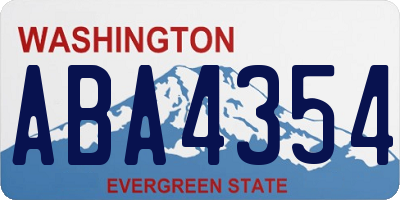 WA license plate ABA4354