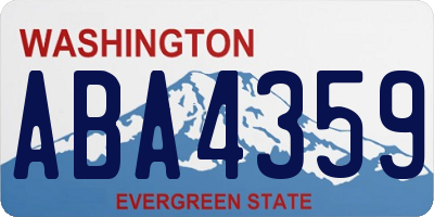 WA license plate ABA4359
