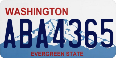 WA license plate ABA4365