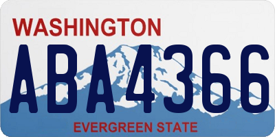 WA license plate ABA4366
