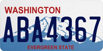 WA license plate ABA4367