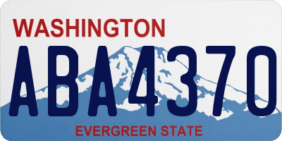 WA license plate ABA4370