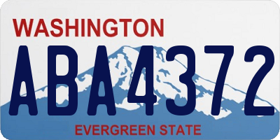 WA license plate ABA4372