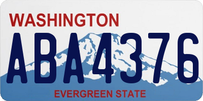 WA license plate ABA4376