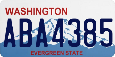 WA license plate ABA4385