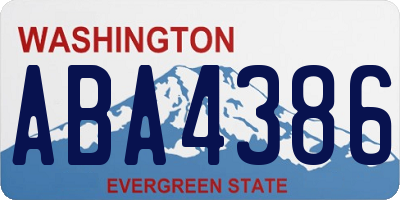 WA license plate ABA4386