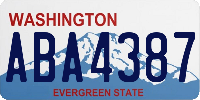 WA license plate ABA4387