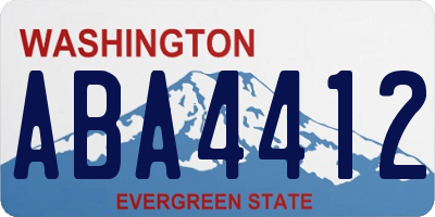 WA license plate ABA4412