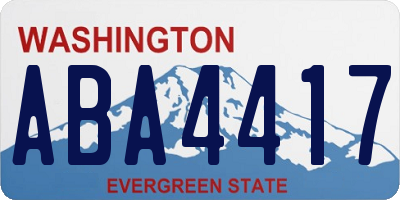 WA license plate ABA4417