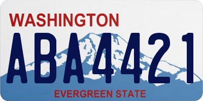 WA license plate ABA4421