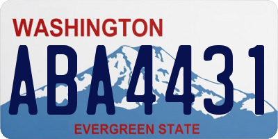 WA license plate ABA4431
