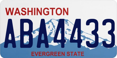 WA license plate ABA4433
