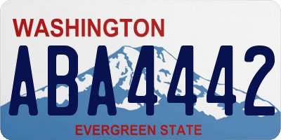 WA license plate ABA4442