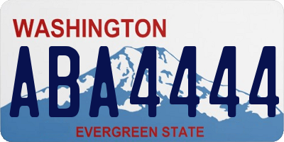 WA license plate ABA4444